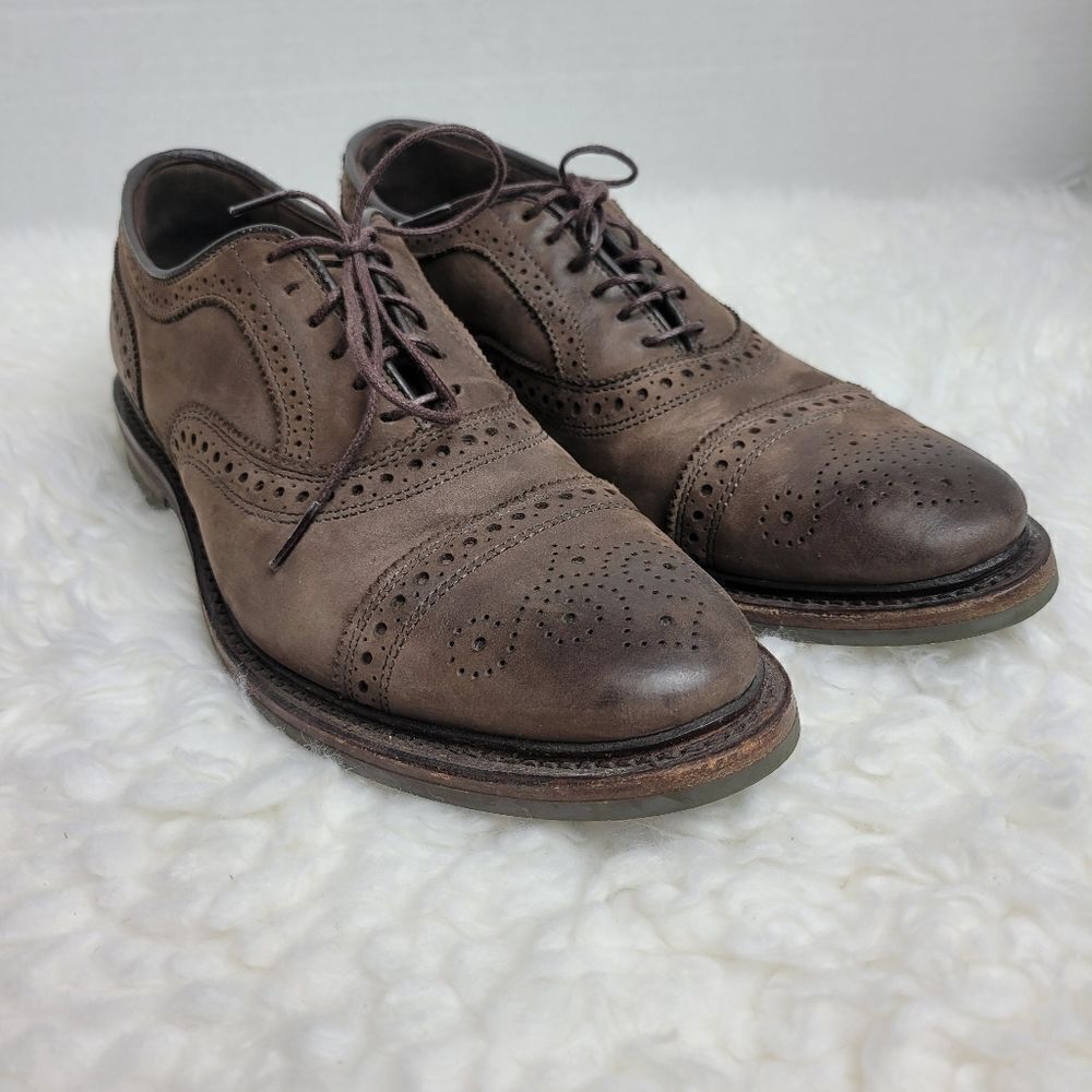 Allen Edmonds Strandmok Mens Size 8 D  Brown Nubuck Suede Dainite Rubber Sole